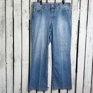 BandolinoBlu Arianna Jeans Women's 14 Bootcut Denim Y2K Boho Light Wash‎ Retro